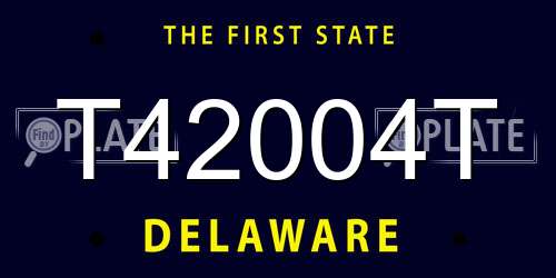 T42004T Delaware License Plate