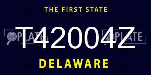 T42004Z Delaware License Plate