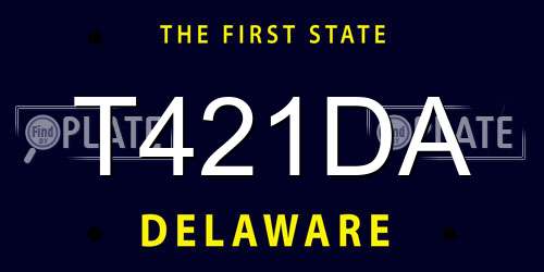 T421DA Delaware License Plate