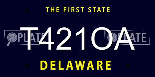 T421OA Delaware License Plate