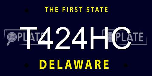 T424HC Delaware License Plate