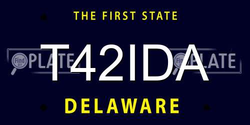 T42IDA Delaware License Plate