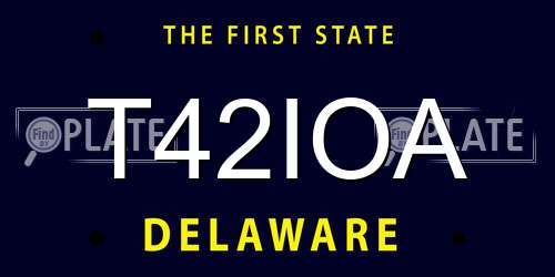 T42IOA Delaware License Plate