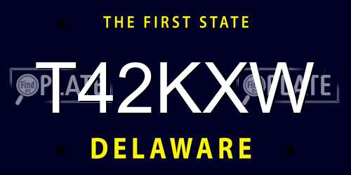 T42KXW Delaware License Plate