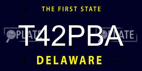 T42PBA Delaware License Plate