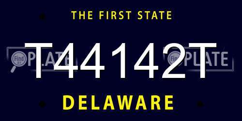 T44142T Delaware License Plate
