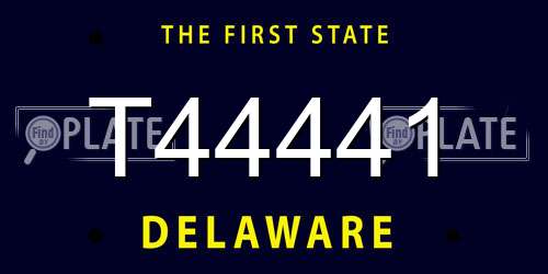 T44441 Delaware License Plate