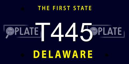T445 Delaware License Plate
