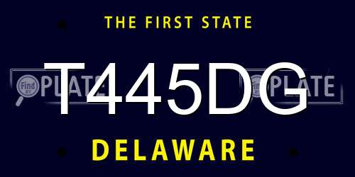 T445DG Delaware License Plate