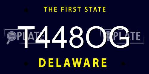 T448OG Delaware License Plate