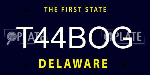 T44BOG Delaware License Plate