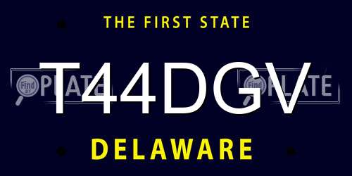 T44DGV Delaware License Plate