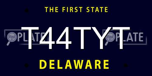 T44TYT Delaware License Plate