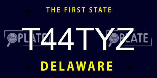 T44TYZ Delaware License Plate