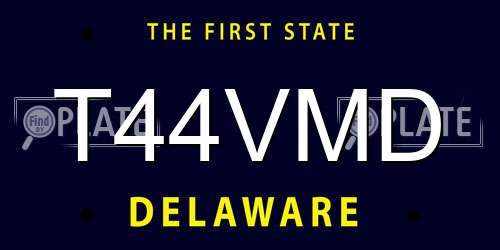 T44VMD Delaware License Plate