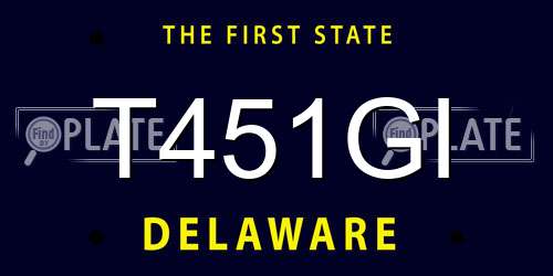 T451GI Delaware License Plate