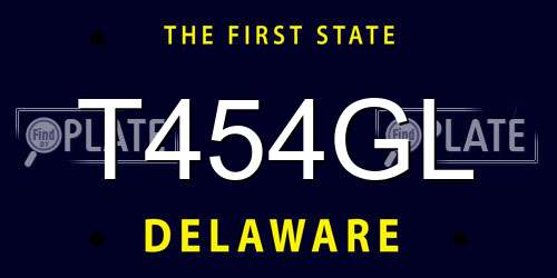 T454GL Delaware License Plate