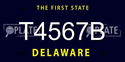 T4567B Delaware License Plate