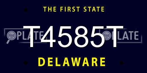 T4585T Delaware License Plate