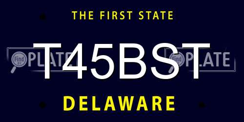 T45BST Delaware License Plate