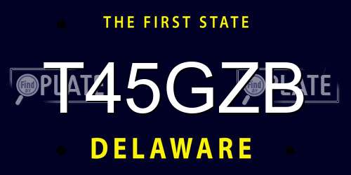 T45GZB Delaware License Plate