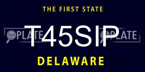 T45SIP Delaware License Plate