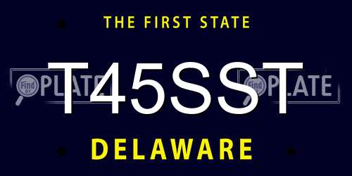 T45SST Delaware License Plate