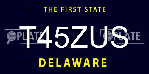 T45ZUS Delaware License Plate