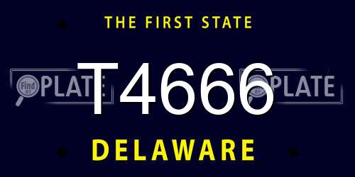 T4666 Delaware License Plate