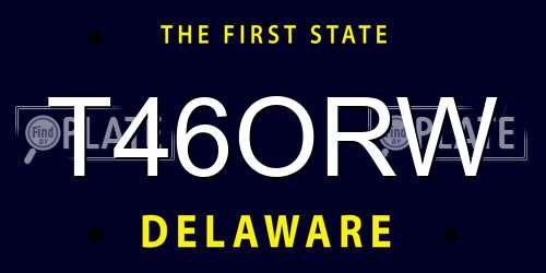 T46ORW Delaware License Plate