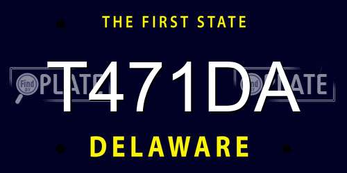 T471DA Delaware License Plate