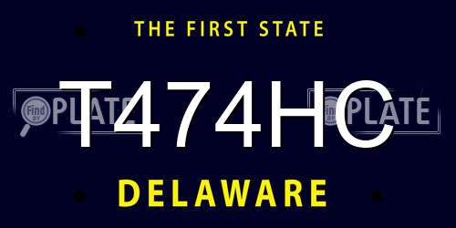 T474HC Delaware License Plate