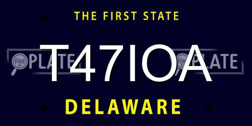 T47IOA Delaware License Plate