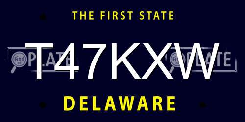 T47KXW Delaware License Plate