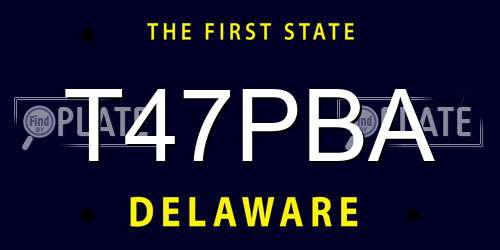 T47PBA Delaware License Plate