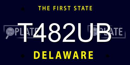 T482UB Delaware License Plate