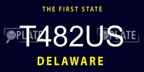 T482US Delaware License Plate