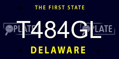 T484GL Delaware License Plate