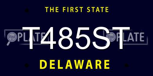 T485ST Delaware License Plate