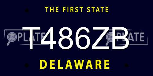 T486ZB Delaware License Plate