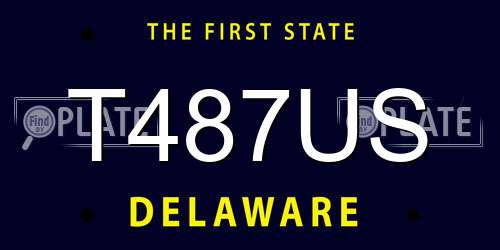T487US Delaware License Plate
