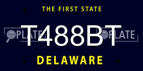 T488BT Delaware License Plate