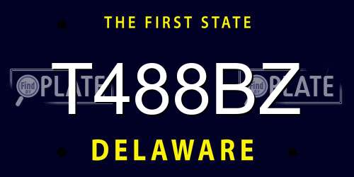 T488BZ Delaware License Plate