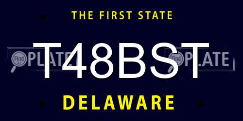T48BST Delaware License Plate