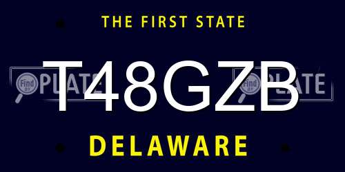 T48GZB Delaware License Plate