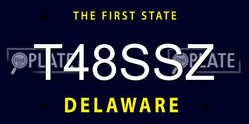 T48SSZ Delaware License Plate