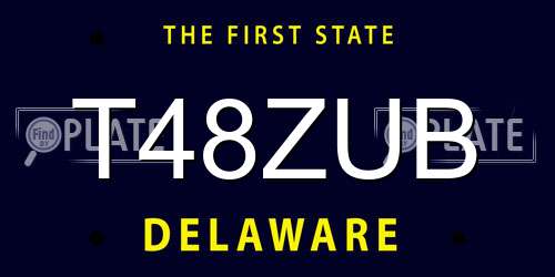 T48ZUB Delaware License Plate
