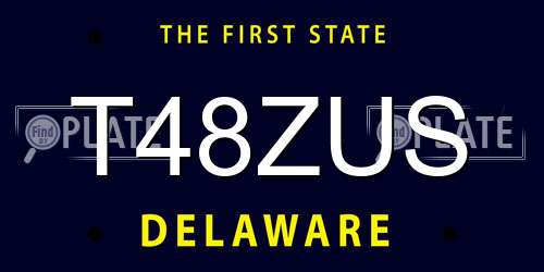 T48ZUS Delaware License Plate
