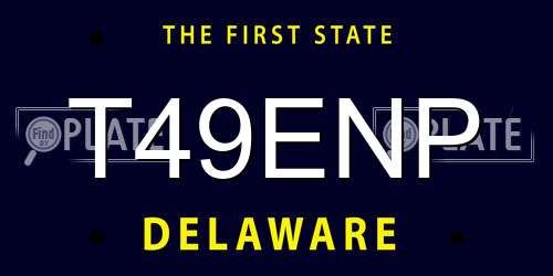 T49ENP Delaware License Plate