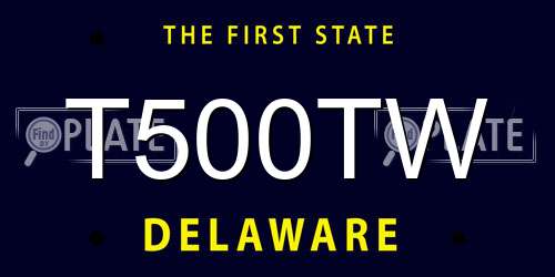 T500TW Delaware License Plate